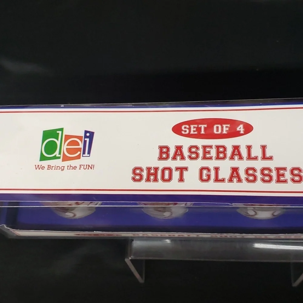 Dennis East International Set of 4 Baseball 1.5 oz. Shot Glasses